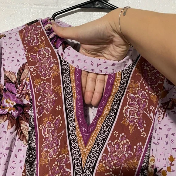 Maurices Floral Boho Peasant Blouse Top - Picture 7 of 10